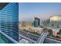 Las Vegas city view from a high vantage point featuring buildings and light trails of traffic at 4525 Dean Martin Dr # 2901, Las Vegas, NV 89103