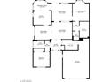 Detailed floor plan showcasing the layout of the home's living spaces and bedrooms at 2913 Laverton Dr, Las Vegas, NV 89134