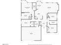 A detailed floor plan showcasing the layout of the home including bedrooms, bathrooms, and living spaces at 1079 Oak Shade Ln, Henderson, NV 89015