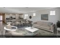 Bright and airy living room open to the kitchen and dining area, perfect for modern living and entertaining at 129 Castanet Ln # Lot 190, Henderson, NV 89015