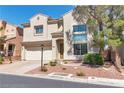Attractive two-story home featuring a two-car garage, desert landscaping, and a tile roof at 4016 Owlshead Mountain St, Las Vegas, NV 89129