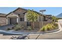 Beautiful single-story home with meticulously landscaped front yard and desirable curb appeal on a corner lot at 157 Sarabeth St, Las Vegas, NV 89138