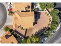 Aerial view of a landscaped backyard with potential for outdoor living and entertaining at 8436 Kawala Dr, Las Vegas, NV 89128