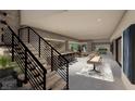 Finished basement with bar, shuffleboard and staircase, ideal for entertainment and relaxation at 2655 Juniper Branch St, Las Vegas, NV 89117