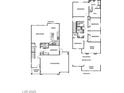 Floor plan featuring a great room, five bedrooms, three baths, kitchen, and a three-car garage at 1201 Dre Harbor Pl # Lot 80, North Las Vegas, NV 89084