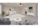 Spacious main bedroom featuring a ceiling fan and ensuite bathroom at 1312 Fragrant Spruce Ave, Las Vegas, NV 89123