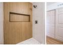Stylish bathroom with sleek fixtures, a rainfall shower head, and neutral, modern finishes at 1600 E Mcdonald Ave, North Las Vegas, NV 89030