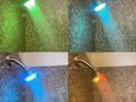 Shower heads featuring multiple water colors illuminate the shower stall at 4421 Alexis Dr # 429, Las Vegas, NV 89103