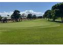 Scenic view of the lush green golf course, showcasing the pristine fairway, mature trees, and blue skies at 4833 Lawnwood Ct, Las Vegas, NV 89130