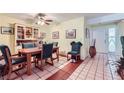 Cozy dining area featuring a built-in hutch and tile floors at 2708 Campo Verde Dr, Las Vegas, NV 89121