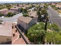 A high angle view of a home and backyard in a suburban neighborhood at 7837 Fort Ruby Pl, Las Vegas, NV 89128