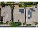 Overhead shot of modern houses with solar panels and well-kept landscaping at 6403 Ava Ridge Ave, Las Vegas, NV 89141