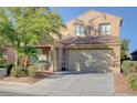 Charming two-story home featuring a well-manicured front yard and a neutral stucco exterior at 6826 Dovecote Ave, North Las Vegas, NV 89084