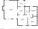 Layout of this home with living room, bedrooms, kitchen, dining area, laundry room, and bathroom at 126 Magnesium St, Henderson, NV 89015