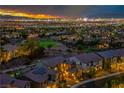 Expansive Las Vegas valley view showcasing city lights and surrounding residential neighborhood at 2862 Athens Ridge Dr, Henderson, NV 89052