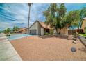 A charming single-Gathering house with low maintenance desert landscaping for easy upkeep and a clean exterior at 4431 El Campana Way, Las Vegas, NV 89121