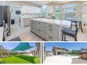 Bright kitchen with stainless steel appliances, an island with seating, and many windows with views at 747 Canyon Crest Dr, Las Vegas, NV 89123