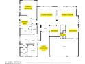Layout of the home, showing the primary suite, living spaces, kitchen, and gated courtyard entry at 7511 Bridlehorne Ave, Las Vegas, NV 89131