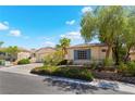 Attractive single-story home with shutters, a two-car garage, and established landscaping at 3029 Brownbirds Nest Dr, Henderson, NV 89052