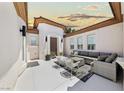 Inviting outdoor patio with comfortable seating, perfect for relaxing and entertaining guests at 10814 Franklin Hills Ave, Las Vegas, NV 89135