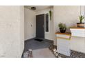 Welcoming front porch with decorative planters and a secure front door at 8509 Lansdale Rd, Las Vegas, NV 89123