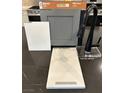 Display of matte black faucet with gray cabinets, white paint, and white quartz countertop at 1547 Pacific Baza St, Las Vegas, NV 89138