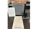 Display of matte black faucet with gray cabinets, white paint, and white quartz countertop at 1547 Pacific Baza St, Las Vegas, NV 89138