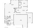 First floor plan featuring a large kitchen, Gathering room, bonus room and three-car garage at 7736 Tioga Ridge Ct, Las Vegas, NV 89117
