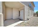 Covered entryway with white door, leading into the home's interior at 8529 Gold Flash Ave, Las Vegas, NV 89129
