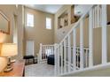 View of the stairway with high ceilings and lots of natural light at 10583 Mann St, Las Vegas, NV 89141