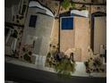 Aerial view of home with solar panels, landscaping, and private backyard at 2486 Divine Sky Dr, Henderson, NV 89044