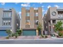 Modern townhouse showcasing unique design and drought-tolerant landscaping at 8055 Haywood Estate Ave, Las Vegas, NV 89113