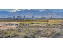 Scenic daytime view of the Las Vegas skyline with snow-capped mountains in the distance at 1165 Cactus Rock St, Henderson, NV 89011