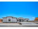 Beautiful, modern single-story home with desert landscaping and a stylish entrance at 1525 Heights Dr, Logandale, NV 89021