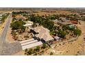 Bird's eye view of a sprawling estate with mature trees, a private yard, and an extensive driveway at 8290 Gagnier Blvd, Las Vegas, NV 89113