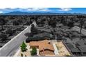 An aerial view of the property showing roof, backyard, and neighborhood streets at 317 Kane Ave, Las Vegas, NV 89110