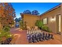 Cozy patio with comfortable seating and a large chess set for outdoor entertainment at 1404 Reisling Ct, Las Vegas, NV 89144