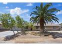 Charming single-story home with a well-manicured front yard, mature landscaping, and a circular driveway at 7675 Butterscotch Ct, Las Vegas, NV 89131