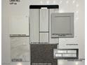 Selection of interior design materials including quartz, tile, and cabinet finishes at 1485 Melodic Lark Ln, Las Vegas, NV 89138