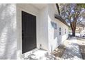 Inviting front door entrance with a modern dark-stained door and neutral paint at 363 El Pico Dr, Henderson, NV 89014