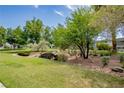 Well-manicured lawn with trees and greenery at 233 Pecos Way, Las Vegas, NV 89121
