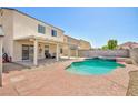 Backyard pool with a hot tub and covered patio, great for entertaining guests at 700 Red Bark Ln, Henderson, NV 89011