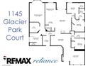 Detailed floor plan showcasing the layout of the home's rooms and dimensions at 1145 Glacier Park Ct, Henderson, NV 89052