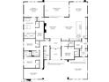 Detailed floor plan showcases a primary suite, open-concept living, flex room, and a two-car garage at 11106 Desert Heights Ave, Las Vegas, NV 89135
