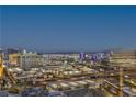 Expansive city skyline view showcasing multiple high-rise hotels at dusk at 2000 Fashion Show Dr # 4105, Las Vegas, NV 89109