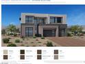 Exterior view of a modern Suncrest Mid-Century home featuring neutral color design elements at 4853 Shady Ridge Dr, Las Vegas, NV 89135