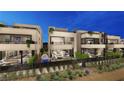 Luxury home featuring spacious balconies, outdoor living areas, a refreshing pool, and lush desert landscaping at 20 Lakefront Dr, Henderson, NV 89011