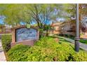 Resort Villas community sign with lush landscaping and speed limit at 2050 W Warm Springs Rd # 4021, Henderson, NV 89014