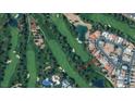 Aerial view showcasing the property's location on the golf course at 2851 Queens Courtyard Dr, Las Vegas, NV 89109