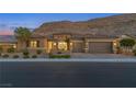 Beautiful single-story home with a tile roof, landscaped front yard, and a spacious three-car garage at 6315 Carol Butte Ct, Las Vegas, NV 89141